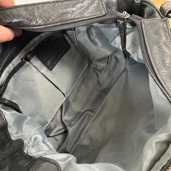 VTG! Osgoode Marley Feel The Difference Black Leather Hobo Shoulder Bag Purse - Picture 5 of 16